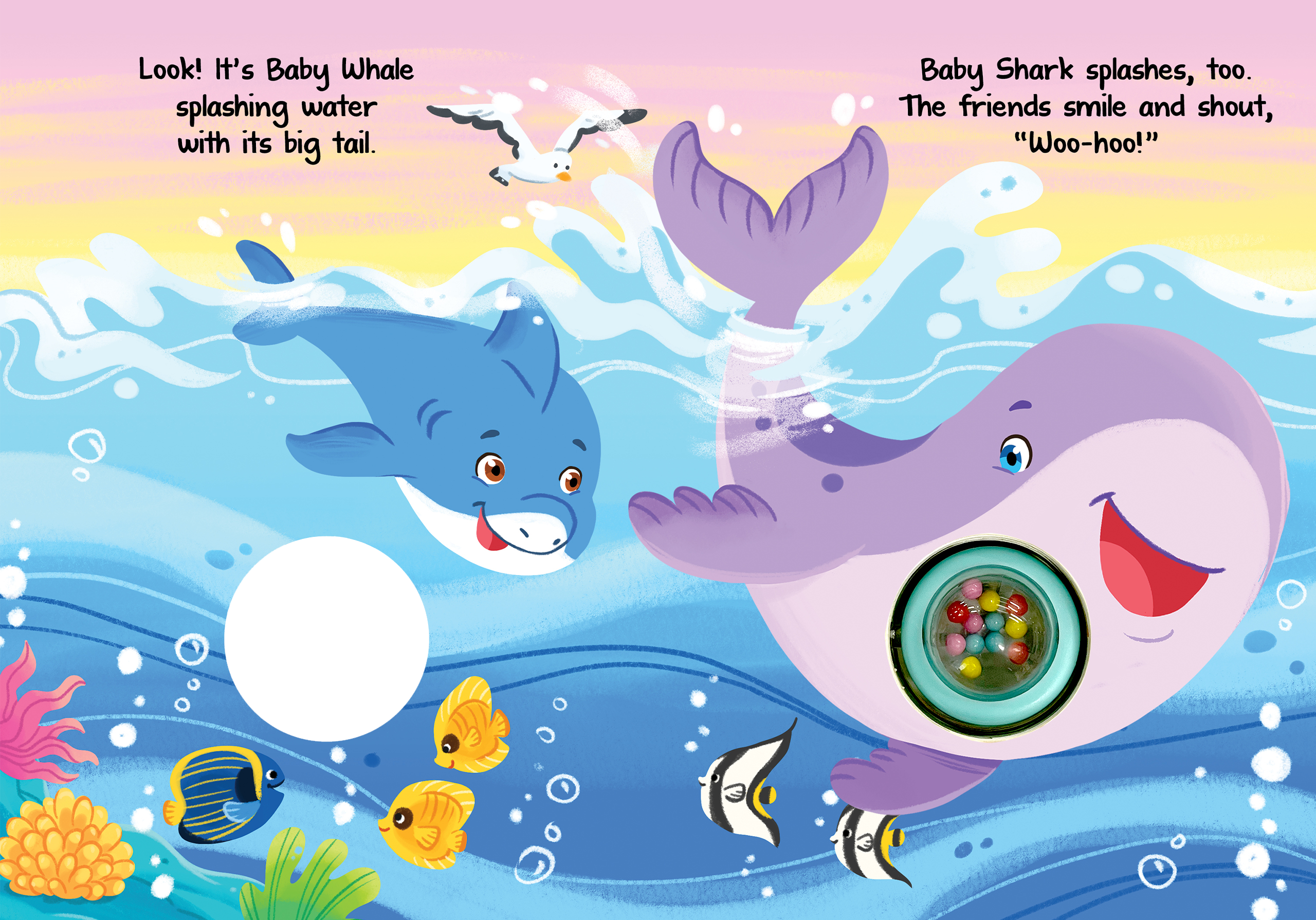 Baby Shark's Big Day - Interactive Sensory Board Book with Spinning Rattle