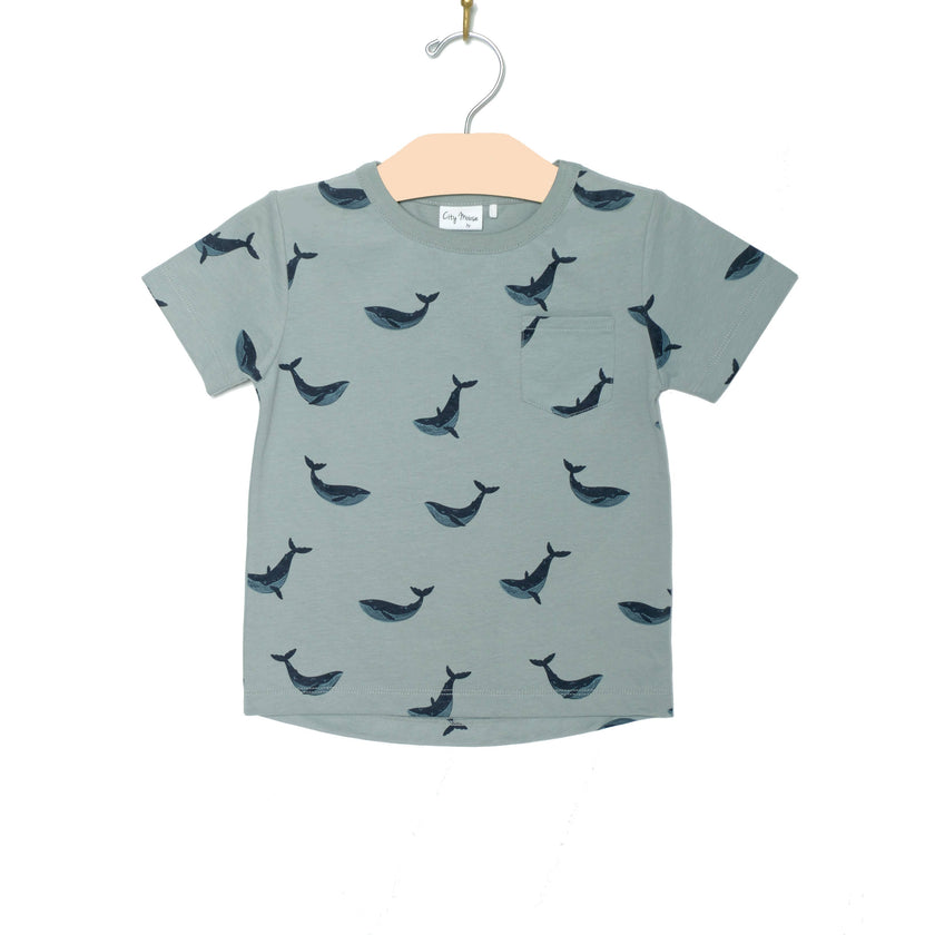 Pocket Tee Blue Whale & Indigo Pocket Shorts Set