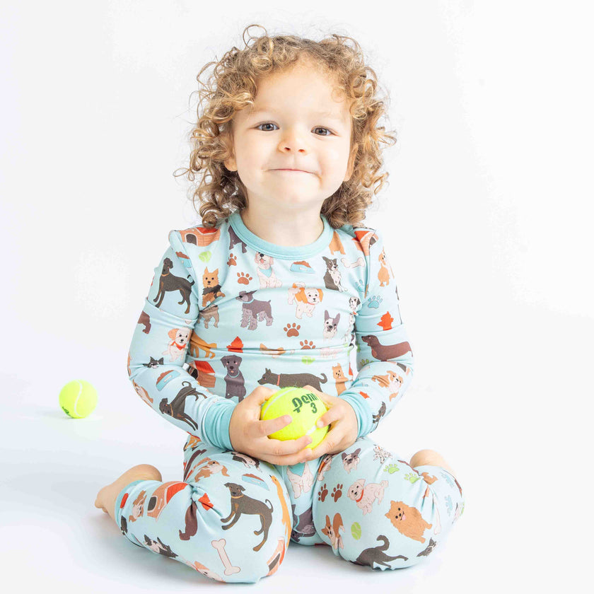 Dogs Bark Pets Kids Bamboo Pajamas Toddler Sleep Set