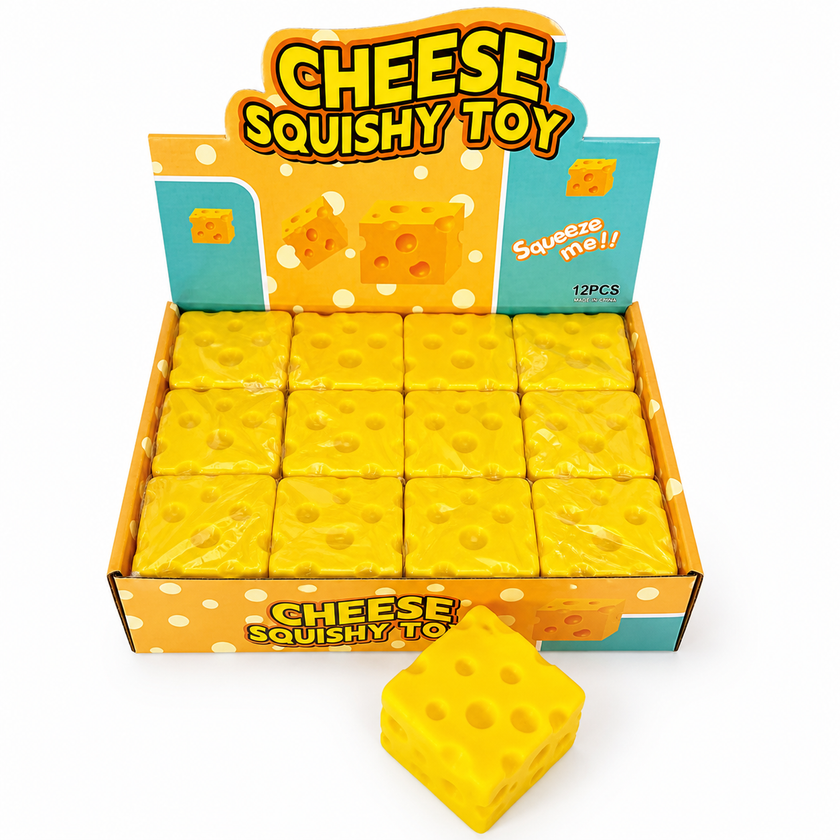 Cheese Squishy Toy – Super Soft Sensory Cube
