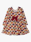 Girls Maple Blossoms Knit Long Sleeve Twirl Dress