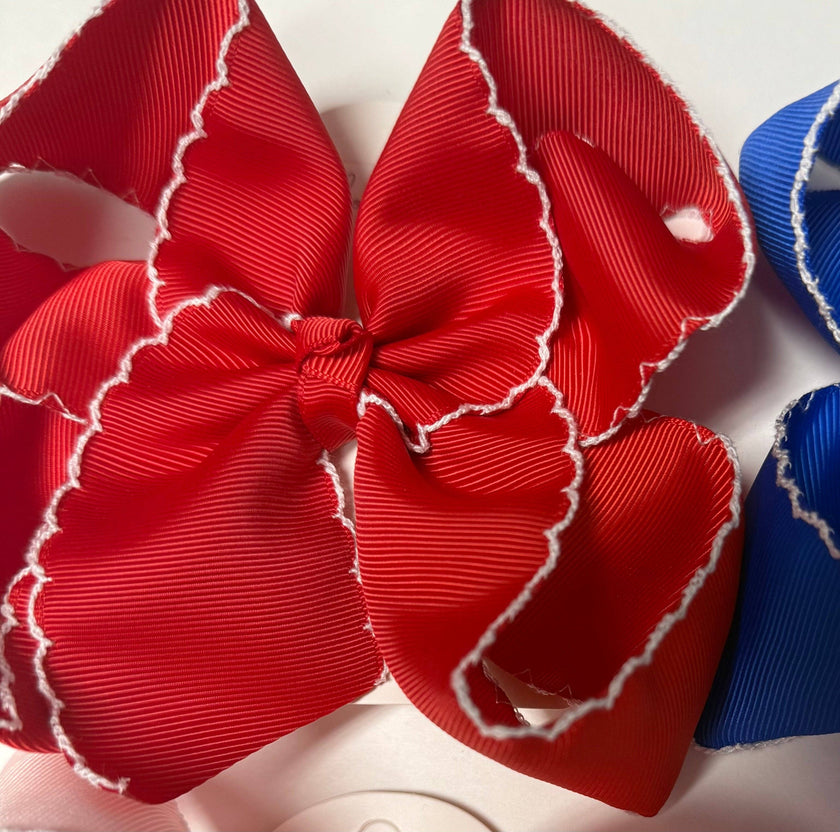 6 inch Moonstitch Bows (2 inch Ribbon)