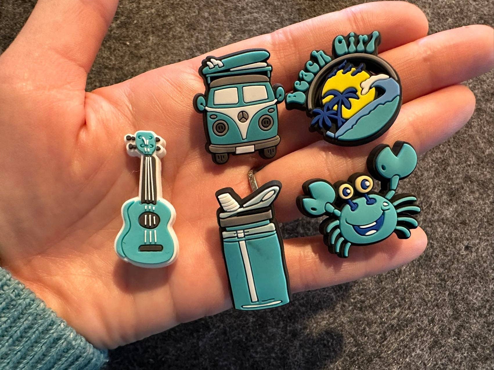 Blue Theme Beach Shoe Charms