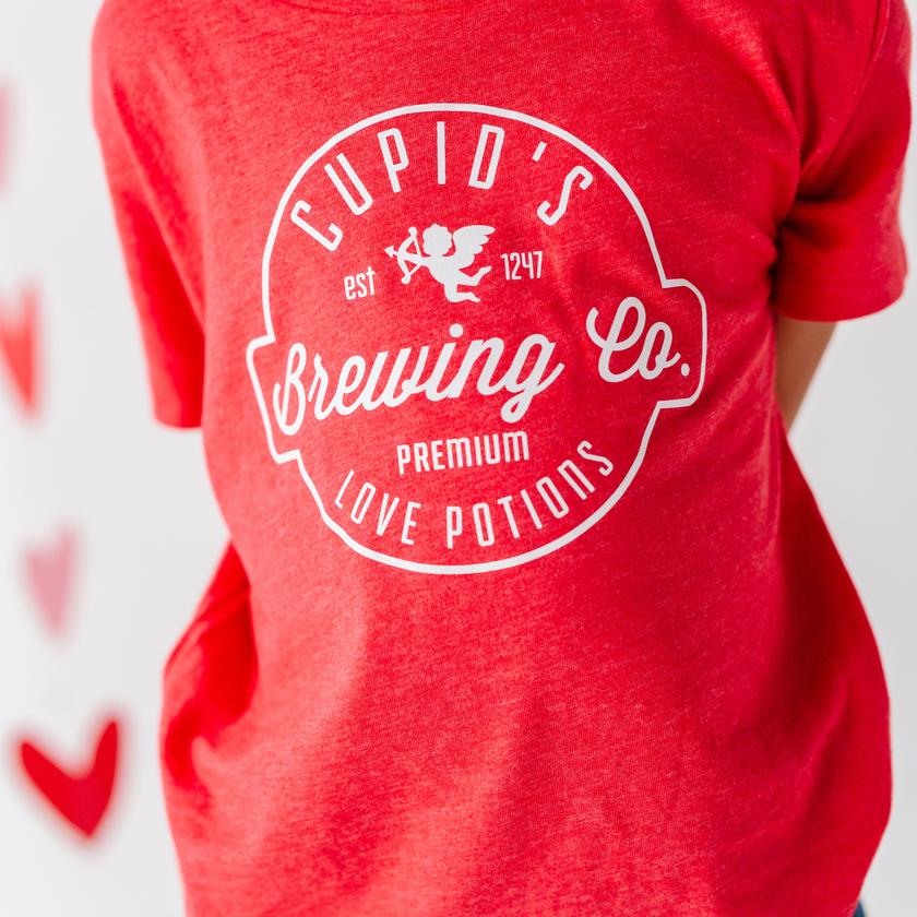 Cupid's Brewing Co Valentines Day Shirt Toddler and Youth