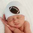 Chenille Football Patch Newborn Boy Hat