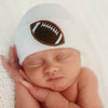 Chenille Football Patch Newborn Boy Hat