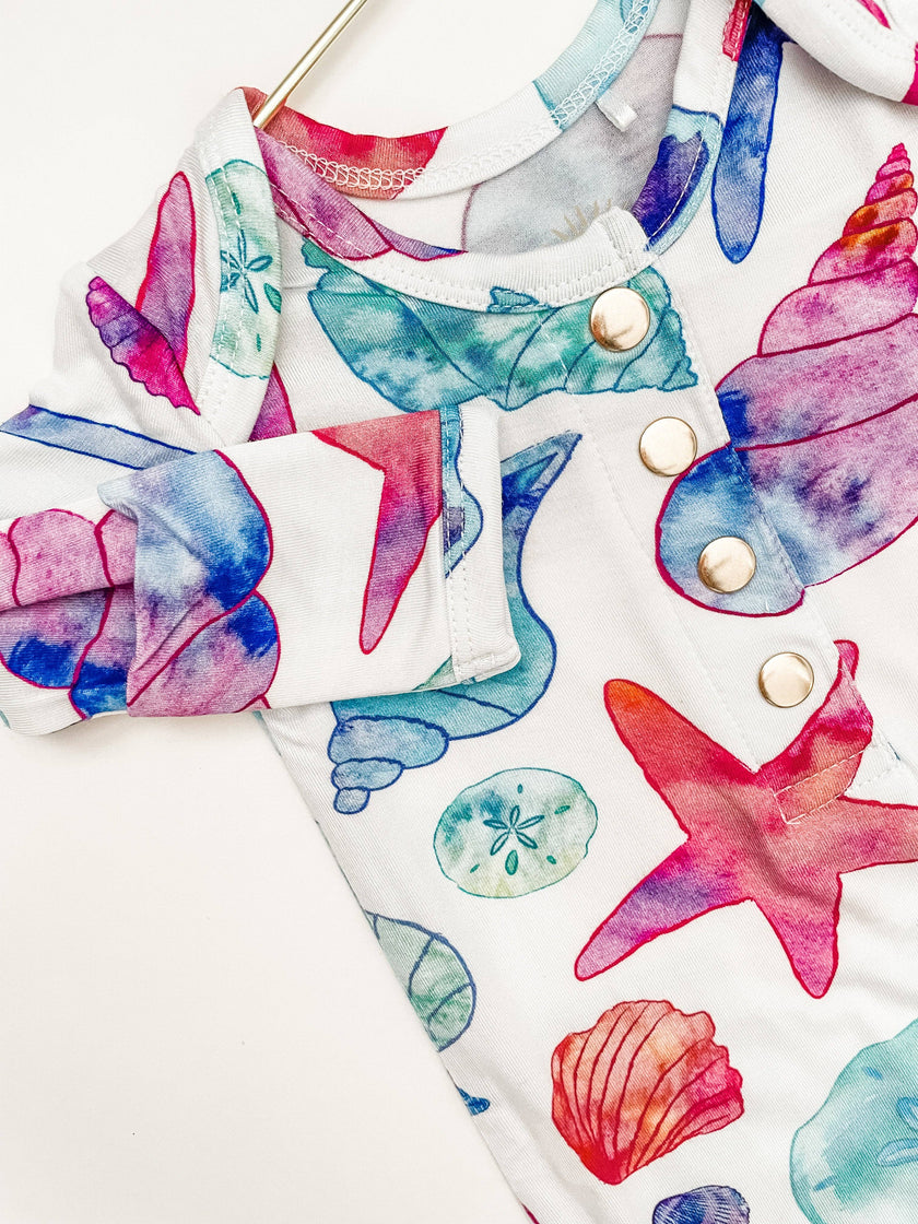 Seashell Newborn Bamboo Knotted Gown