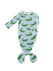 Blue Alligators - Knotted Infant Gown