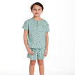 Light Green Henley Set | Washed Surfboard