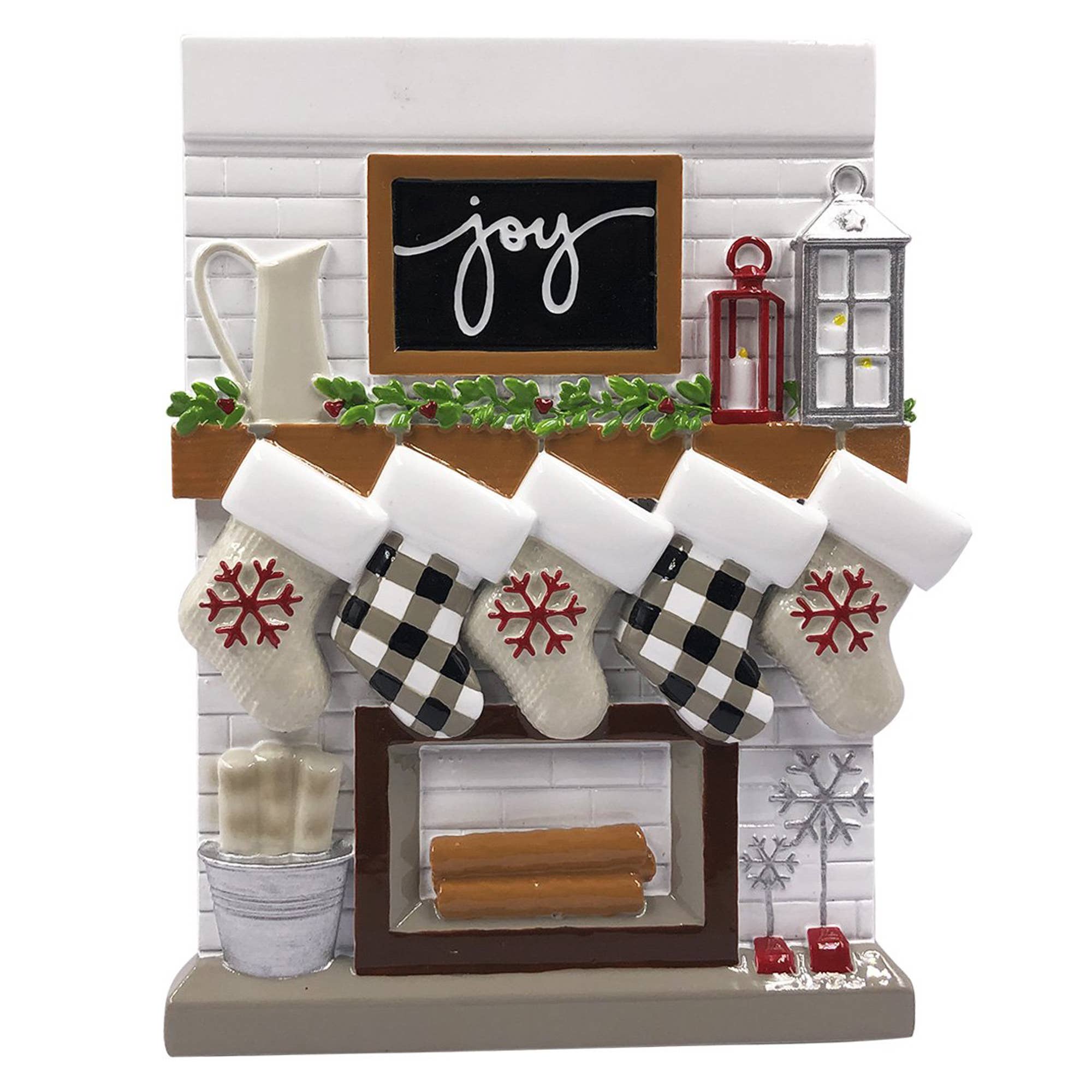 Fireplace Mantle Family Personalized Ornament