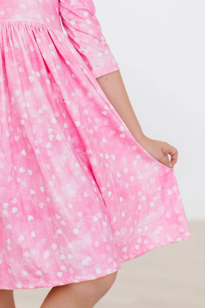 Shine Bright 3/4 Sleeve Pocket Twirl Dress