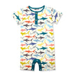 Baby Cream Fishes Button-Front Romper