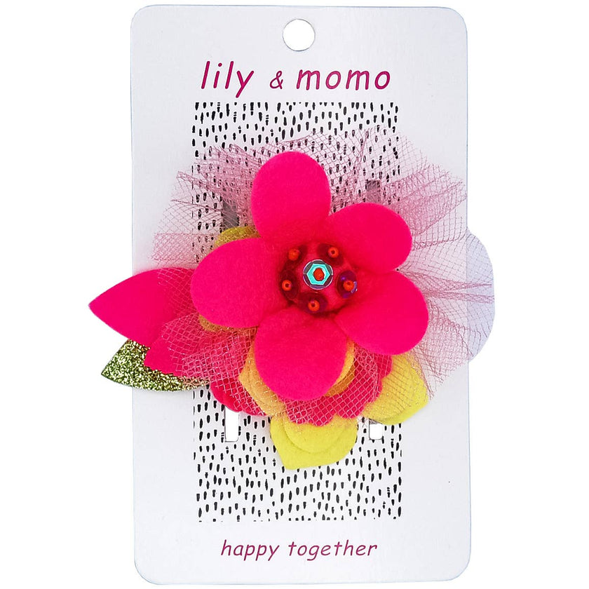 Honolulu Flowers Hair Clip- Citrus and Melon