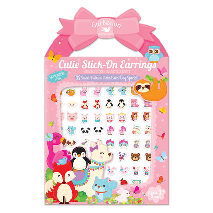 Cutie Stick-On Kids Earrings Value Pack of 32 pairs