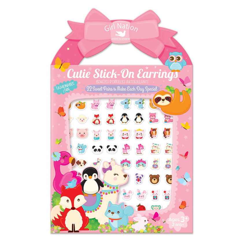 Cutie Stick-On Kids Earrings Value Pack of 32 pairs