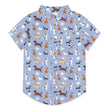 Kids Periwinkle Dog Park Short-Sleeve Button-Up