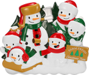 Christmas Tree Farm Snowman Family Personalized Ornament