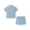 Infant Shark Print Buttondown Set | Blue
