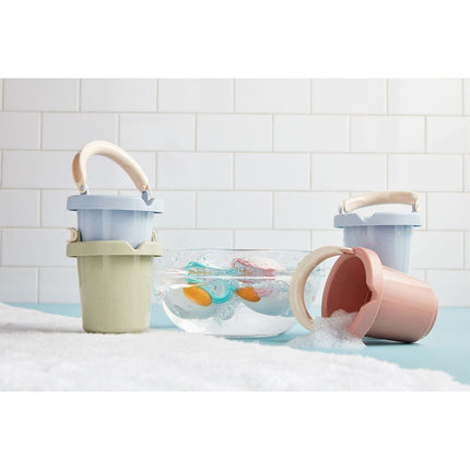 Blue Wind-Up Bath Swimmer & Bucket Set