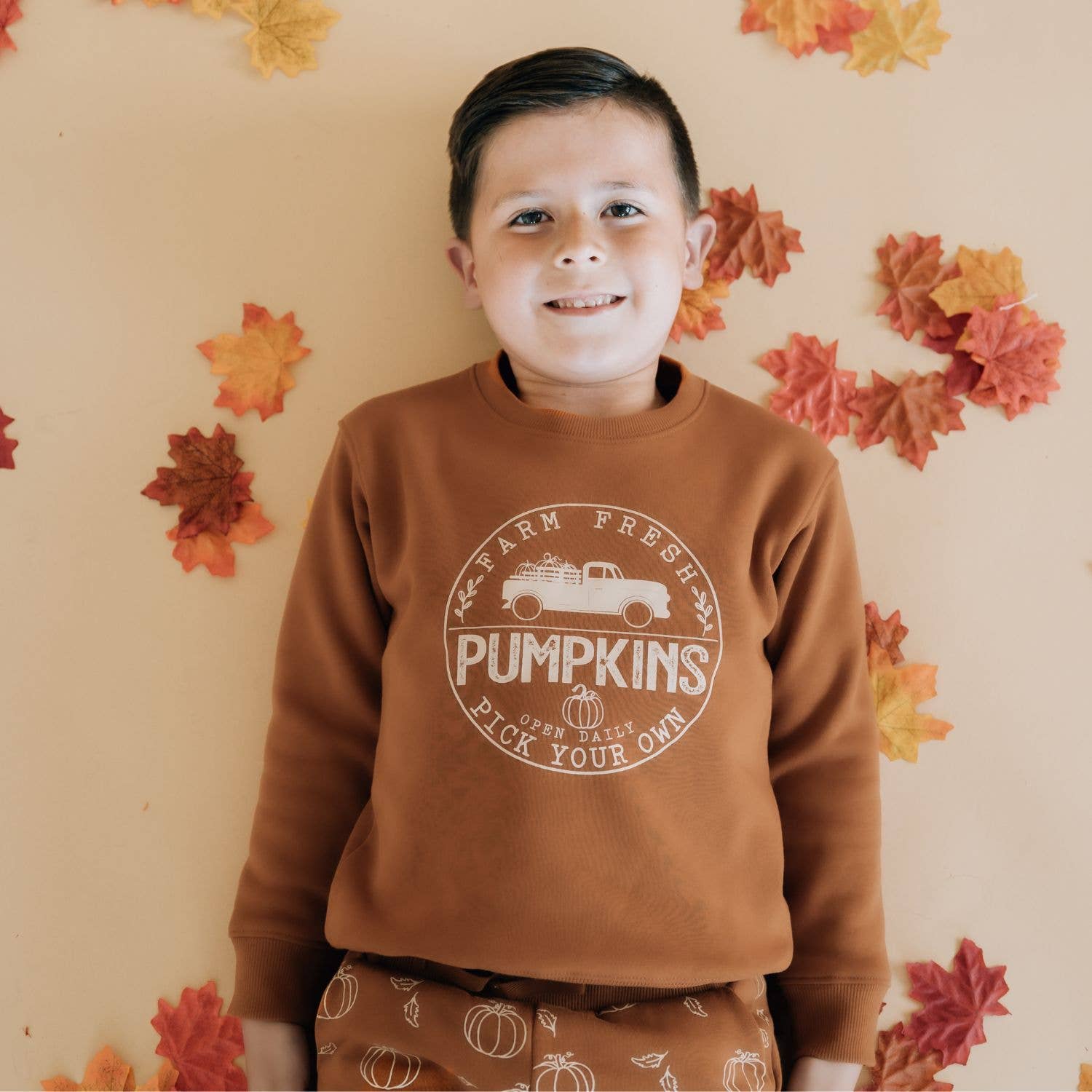 Farm Fresh Pumpkins Sweatshirt - Boys Clothing -Fall Harvest