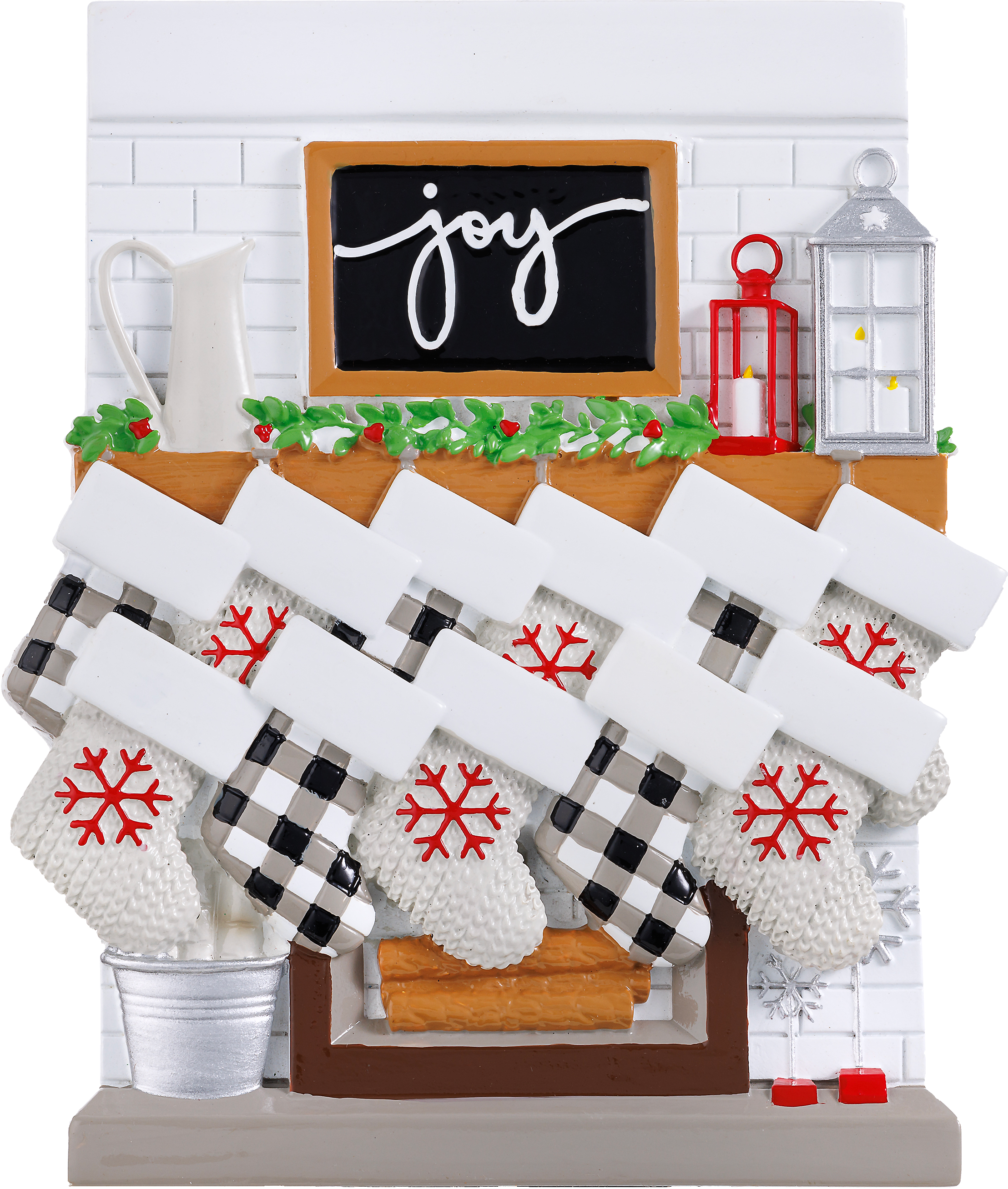 Fireplace Mantle Family Personalized Ornament