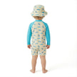 Infant Boys Long Sleeve Swim Romper W/ Hat | Lime Gator
