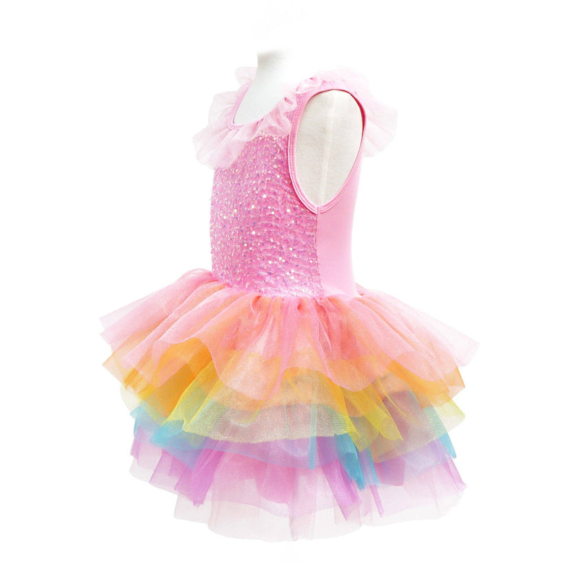 Unicorn Dreamer Multi-layered Rainbow Party Dress: 5-6T