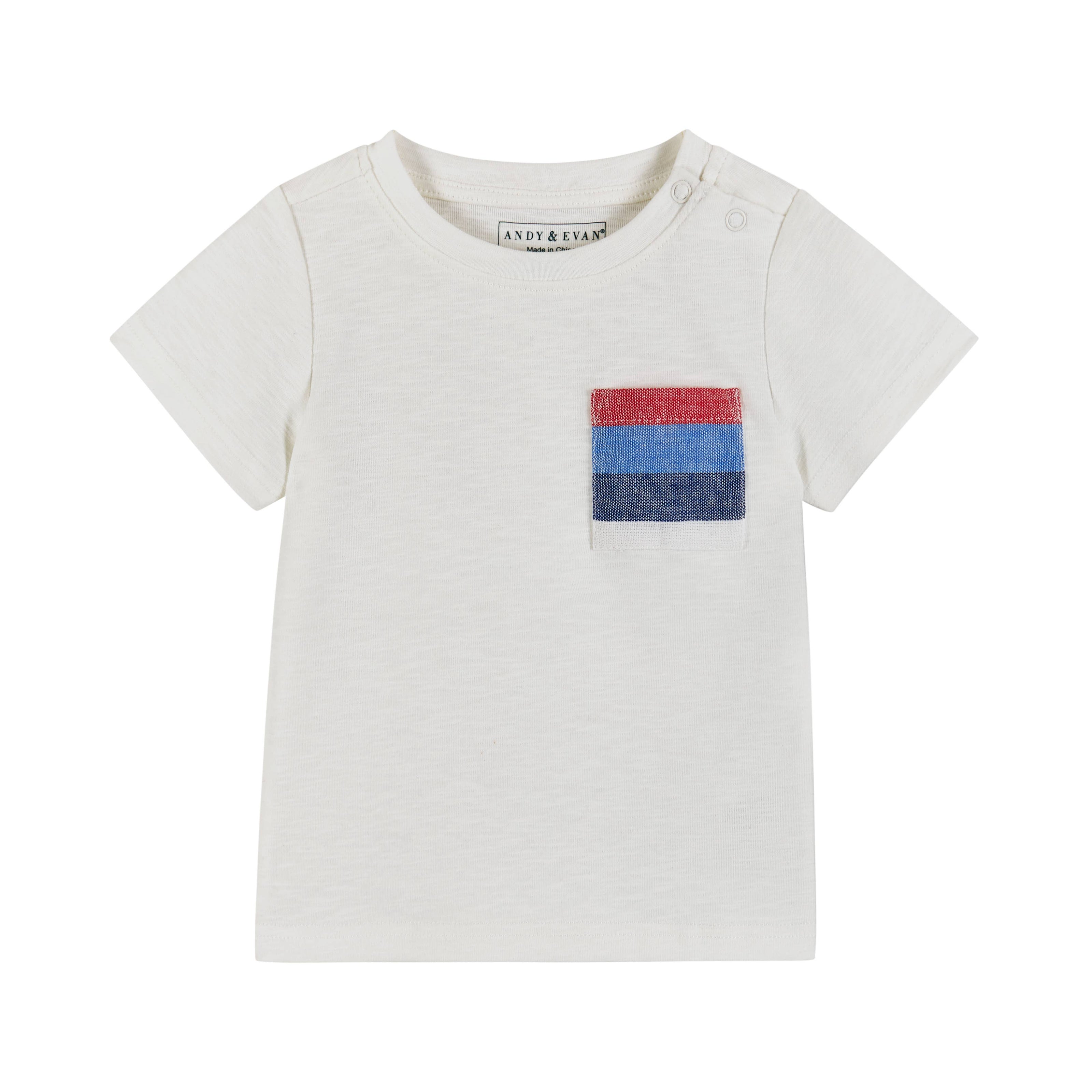 Boys Baby T-Shirt & Striped Drawstring Shorts Set
