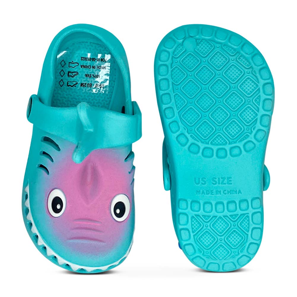 Turquoise Shark Clog