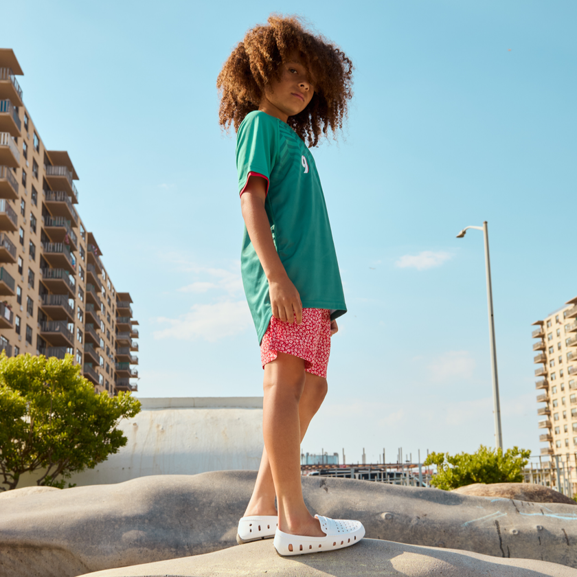 Bright White & Harbor Mist Gray Floafers