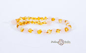 Gold Amber & Rose Quartz-11 inch