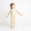Chasing Waves Surfboard Two-Piece Bamboo Short Sleeve Kids Pajama Pants Set