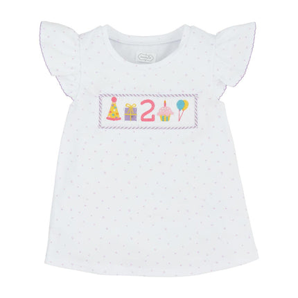 Two Birthday Girl Smocked Tunic
