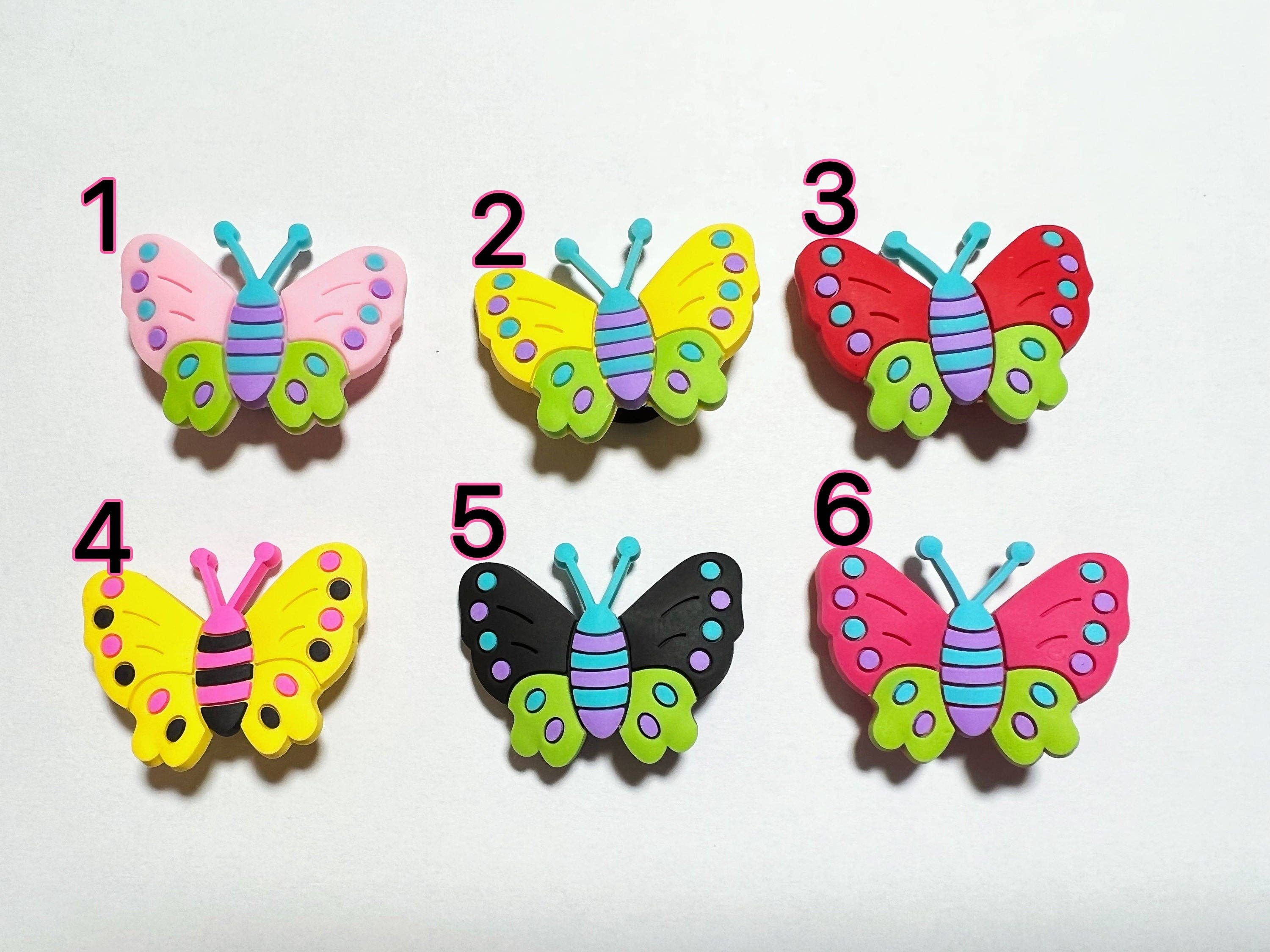 DELETE Pick your own Colorful Butterfly Design Theme Shoe Charms Best Quality JuliesDecalDesign: Large #4 rainbow