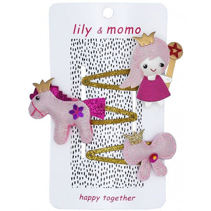 Princess Trio Hair Clips- Pretty pinks