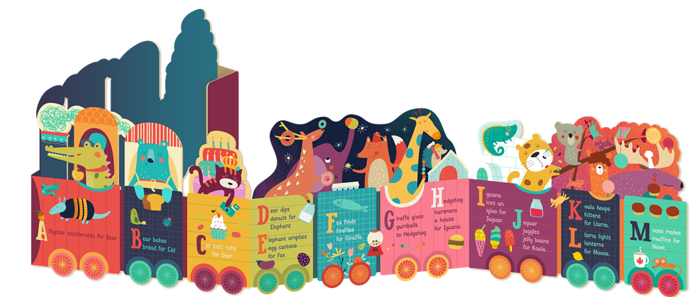 Alphatrain - Illustrated Alphabet Kids Board Book