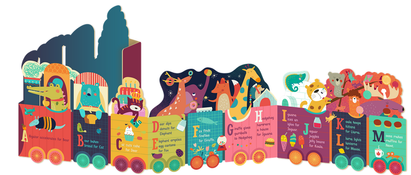 Alphatrain - Illustrated Alphabet Kids Board Book