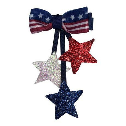 Patriotic Dangle Stars Bow