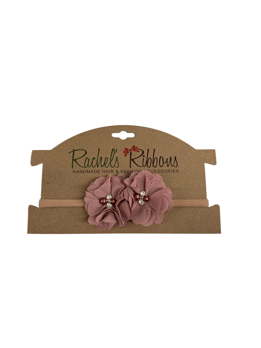 Pearled Sweetheart on Rolled New Born Headband