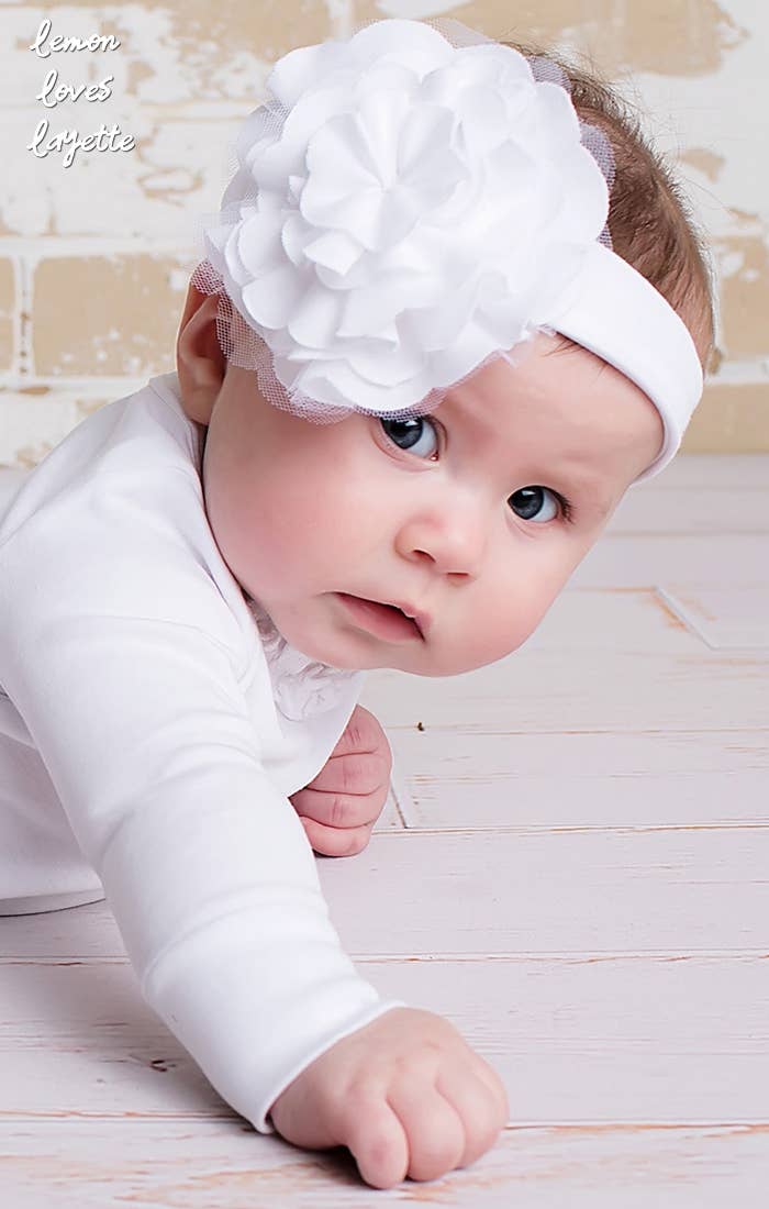 White Lily Pad Headband
