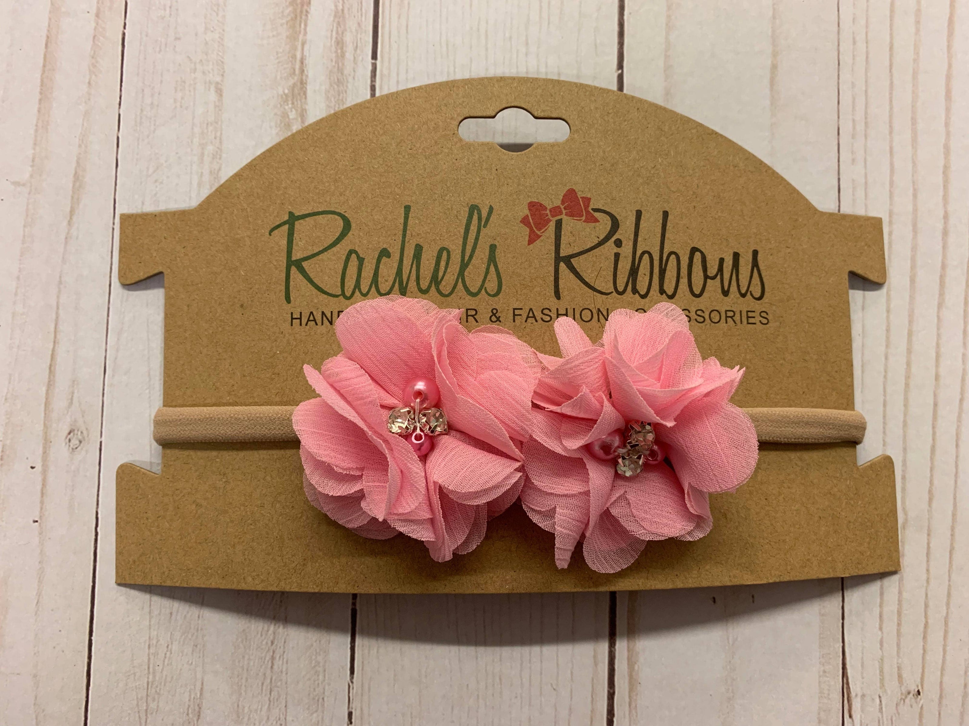Pearled Sweetheart on Rolled New Born Headband