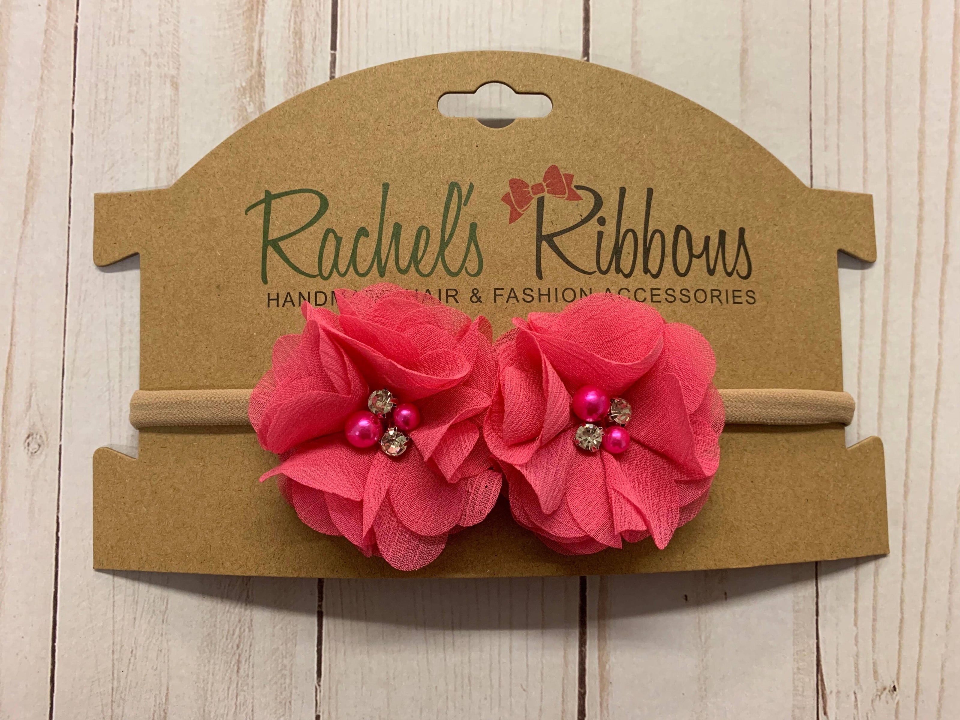 Pearled Sweetheart on Rolled New Born Headband