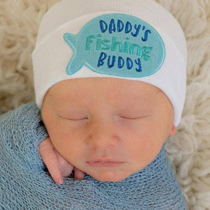 Daddy's Fishing Buddy Boy Fishing Newborn Hat