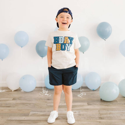 Birthday Boy Patch Short Sleeve T-Shirt - Kids Clothing