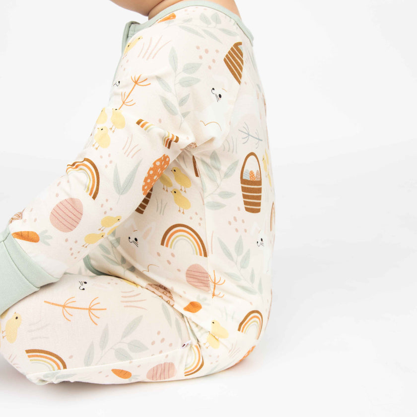 Easter Bamboo Pajamas - Hop to It Baby Convertible Pajamas