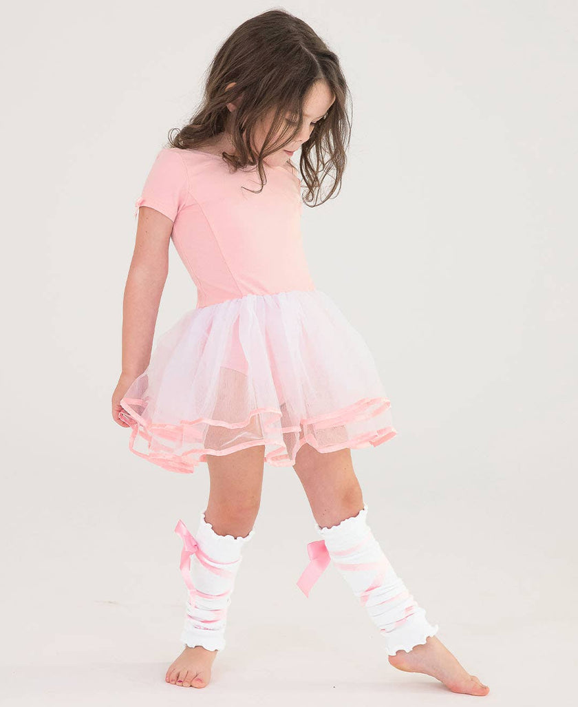 White Ballet Bow Dance Leg Warmers