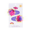 Samantha Flower Hair Clips- Lilac and Pink