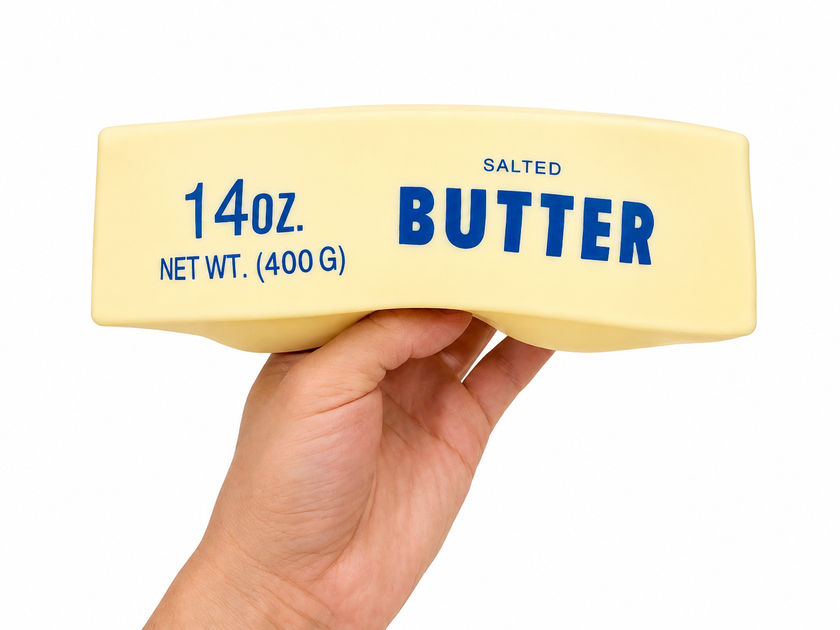 Squeezy Butter Squishy Toy – Extra Large 9.5” Rubber-Filled Sensory Toy
