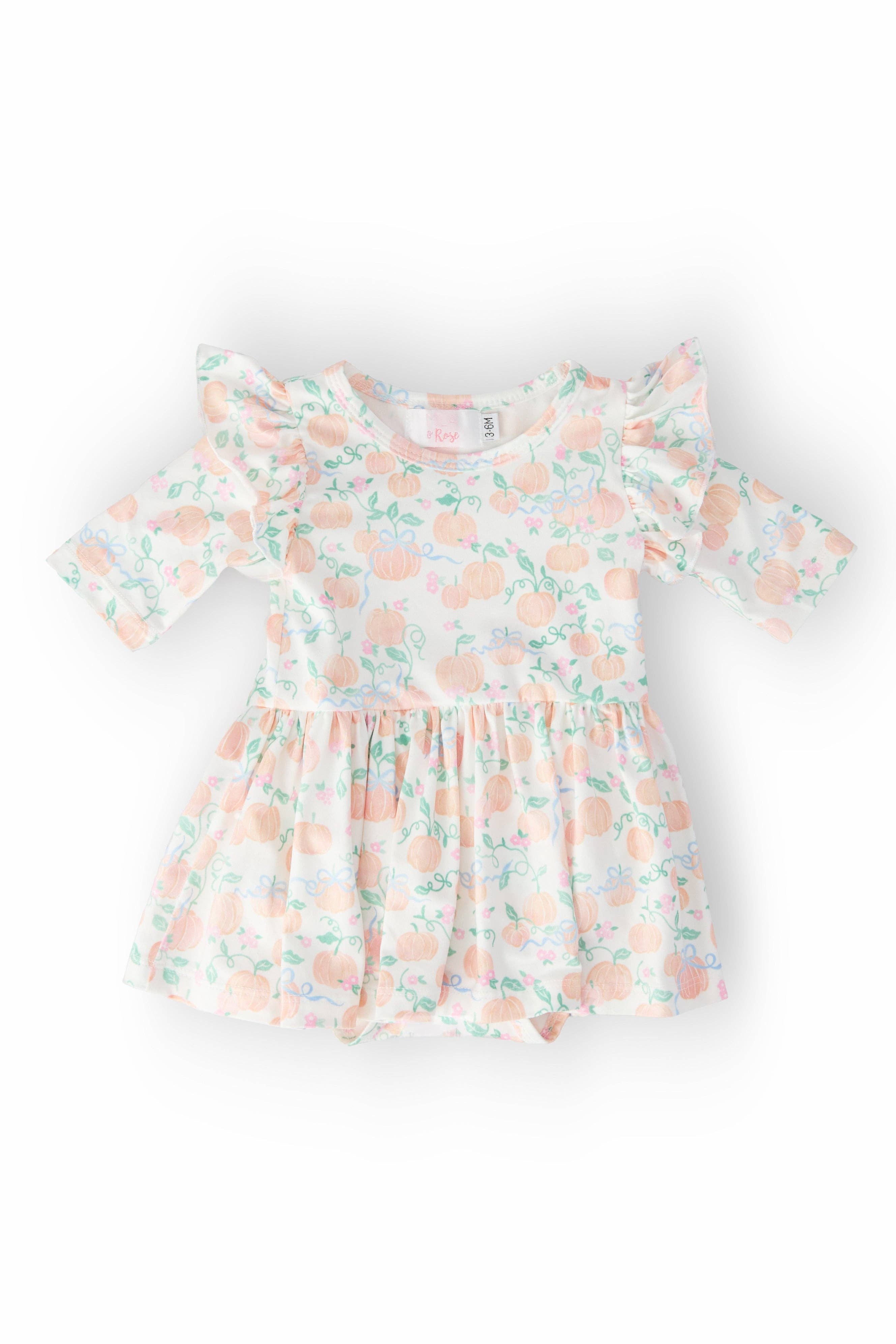 Pretty Pumpkins Twirl Flutter Bodysuit
