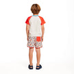 Boys Short Sleeve Rashguard Set | Orange Lobster